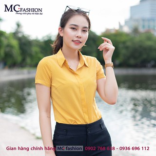 Áo sơ mi công sở ngắn tay - MC Fashion A631 màu vàng Nhé