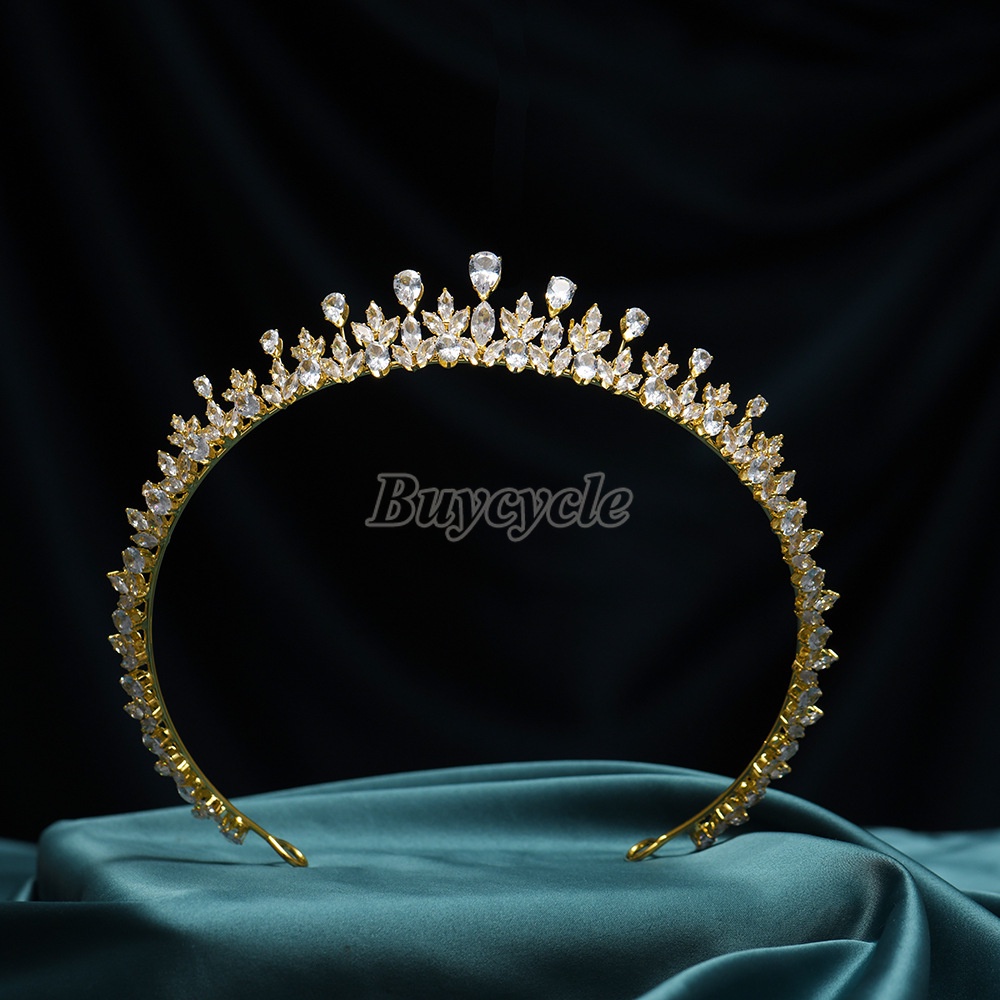 Vương Miện Công Chúa Đính Đá Zircon Sang Trọng Cho Cô Dâu