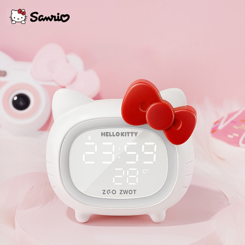 Loa Bluetooth Tích Hợp Đồng Hồ Báo Thức Hình Hello Kitty
