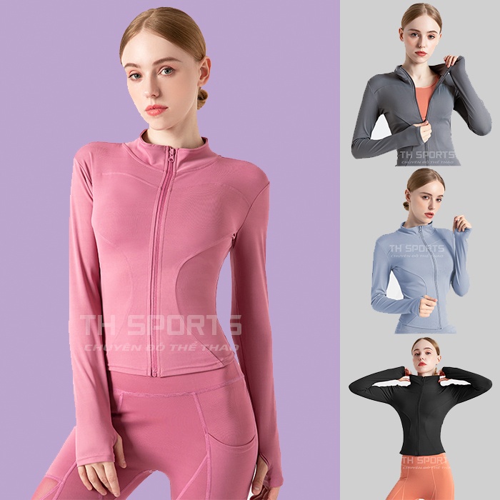 Áo khoác nữ tập gym yoga thể thao | áo tập gym nữ ôm body tôn dáng kéo khoá, JACKET01