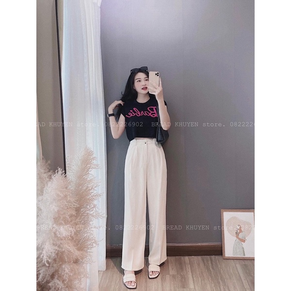 Áo len croptop chữ babie 2 màu cho nữ