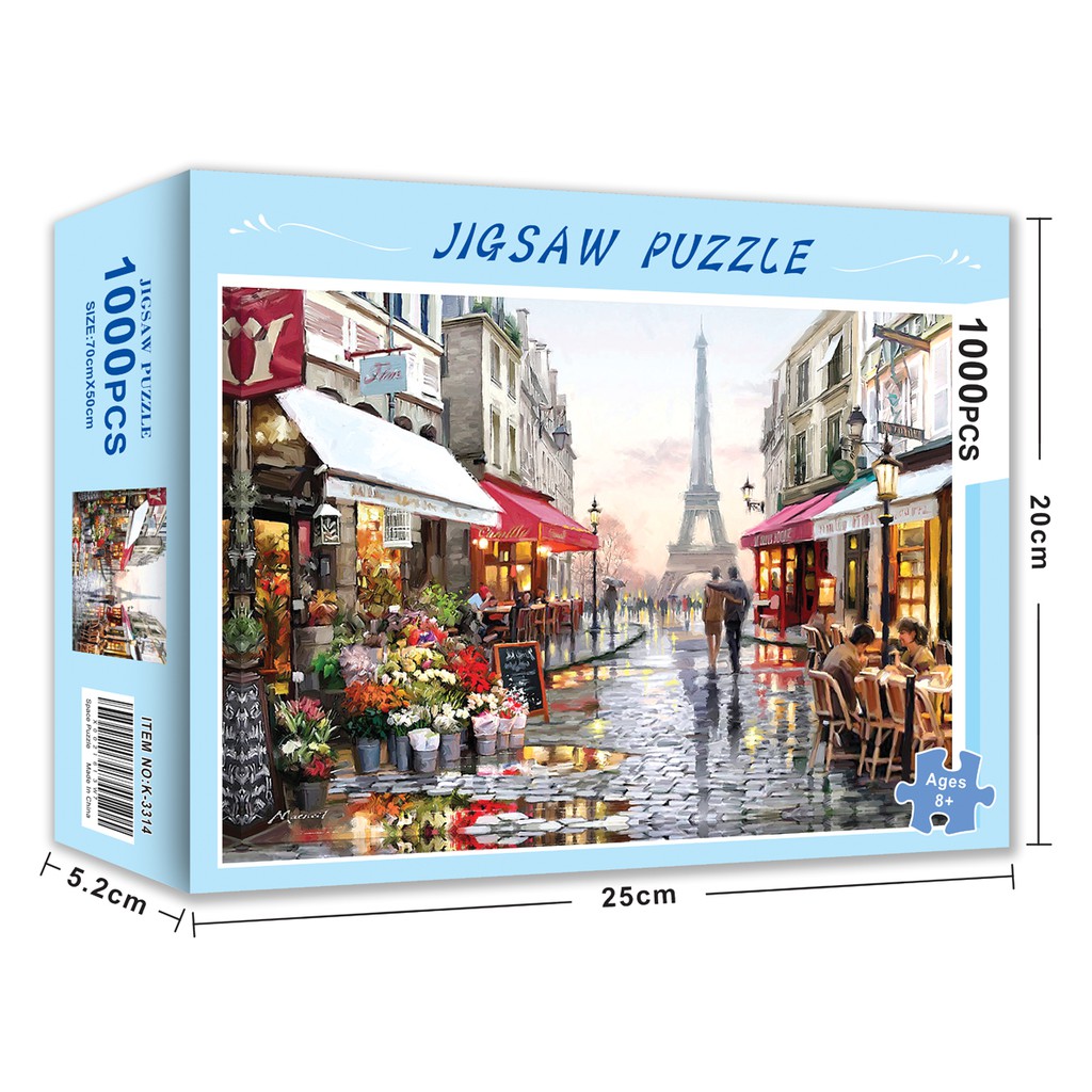 Bộ Tranh Ghép Xếp Hình 1000 Pcs Jigsaw Puzzle Rainy Day in Paris - Van Go Paint Thú Vị Cao Cấp-H41