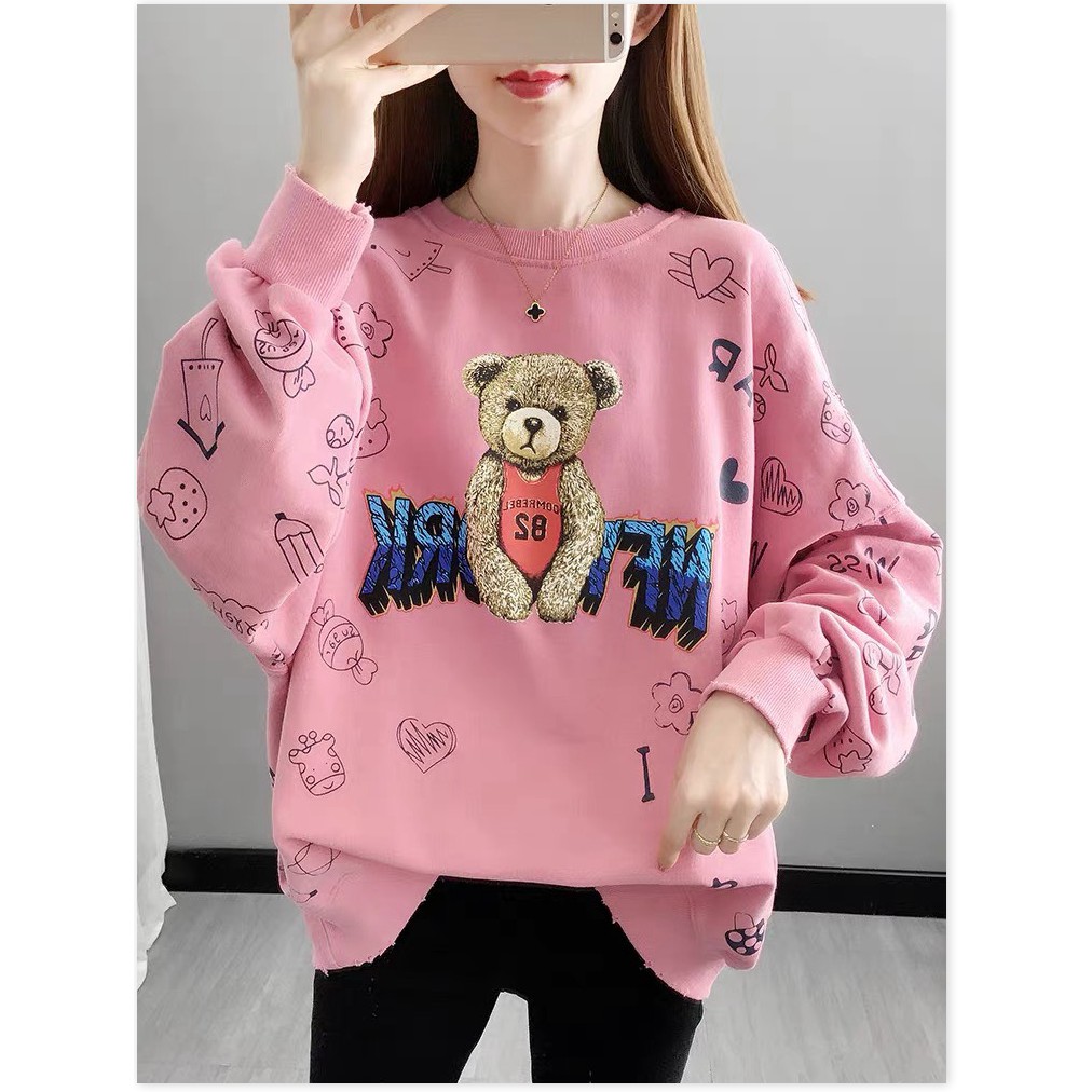 Áo Khoác Hoodie Sweater Họa Tiết 3D Gấu Bự Cute