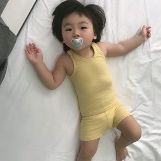 🌟hàng qc🌟 bộ ba lỗ minky mom thun gân cho bé trai/gái