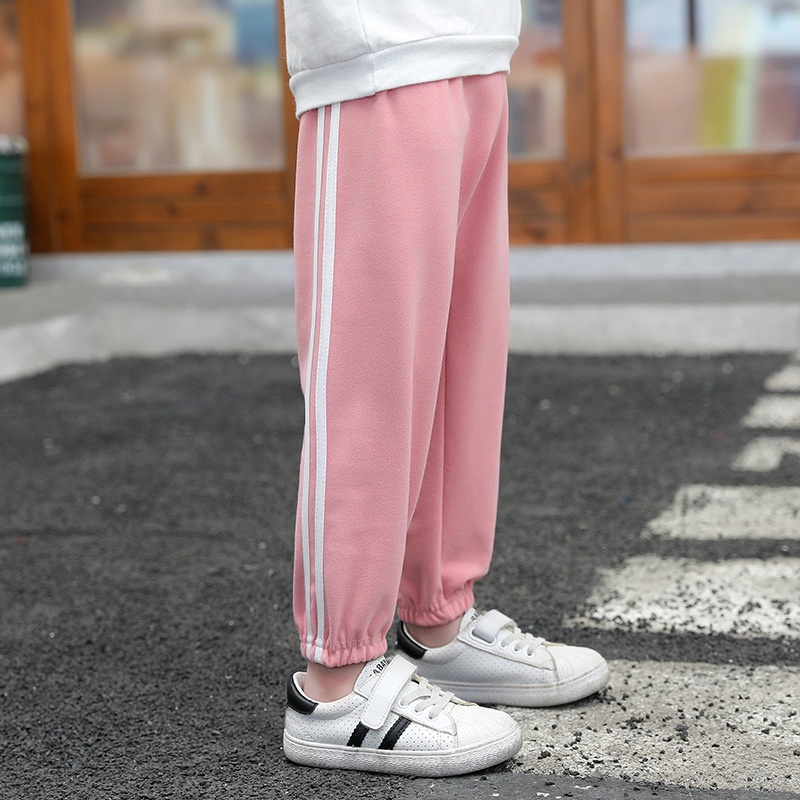 Quần thể thao YAOEENH dài ống rộng màu sắc đơn giản thời trang dành cho bé trai và bé gái