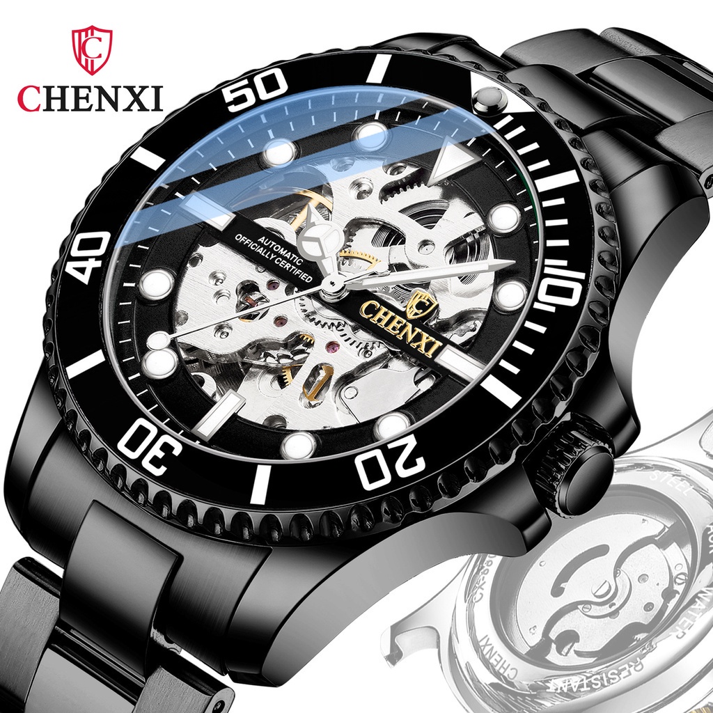 Đồng Hồ Cơ Tự Động Chexi Chất Liệu Thép Không Gỉ Chống Thấm Nước