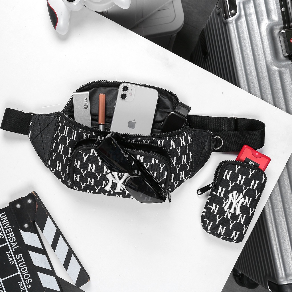 Túi Đeo Chéo - Đeo Hông Thời Trang Hot Trend MLB Monogram Hip Sack New York Yankees Black