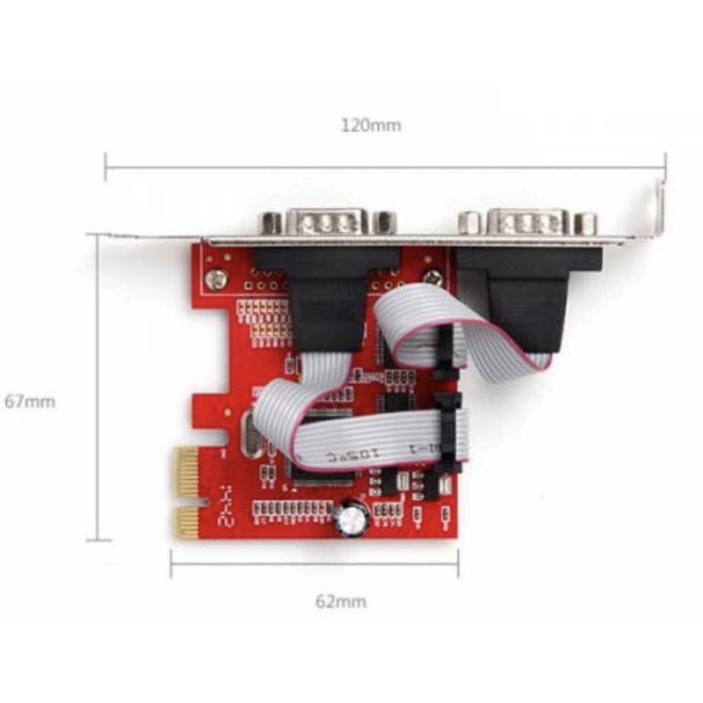 Card PCI Express sang COM (RS232) 2 cổng Unitek Y-7504