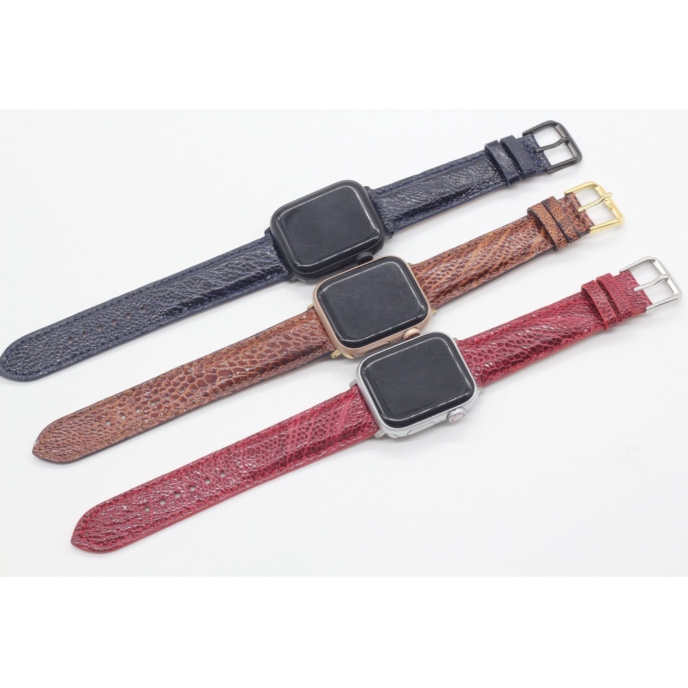 [Khóa Kim Cài] Dây Đeo Thay Thế  Apple watch, Dây Đồng Hồ Da Đà Điểu Hoàn Thiện Thủ Công Cao Cấp, Sản Phẩm Kèm Phụ Kiện