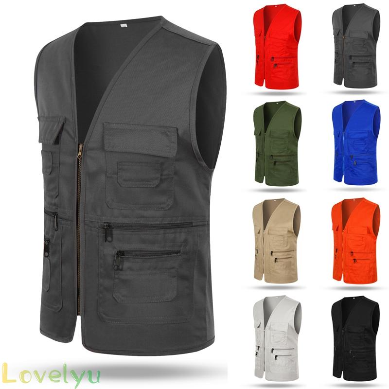 ◀READY▶Mens Multi Pocket Travelers Fishing Photography Director Casual Outdoor Vest Must-have for all-match work# Good Quality