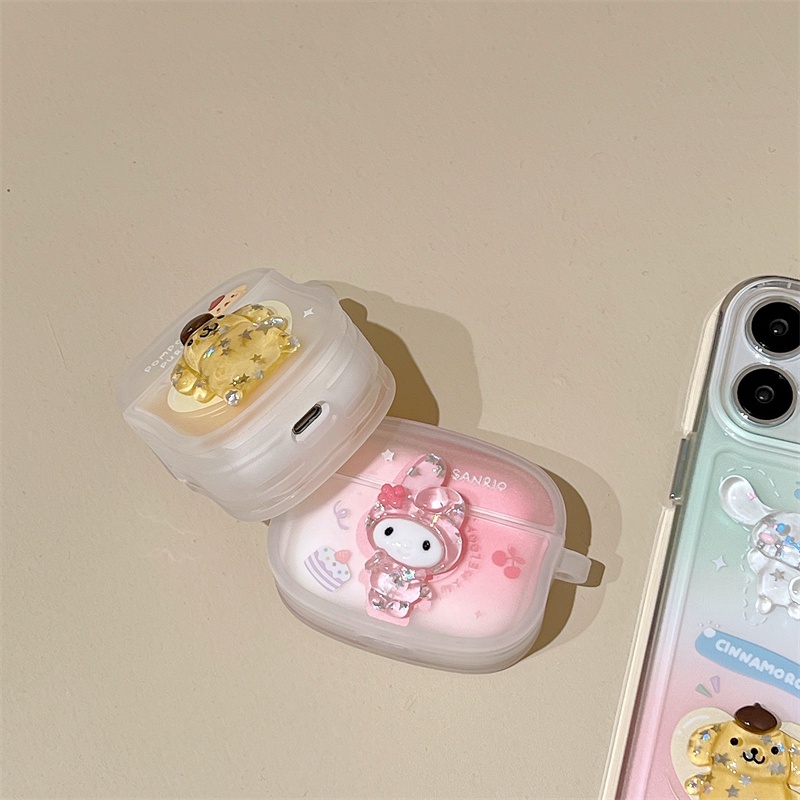 Vỏ Bảo Vệ Hộp Sạc Tai Nghe AirPods 3/ Pro AirPods 1/2/ Pro Bằng TPU Mềm Hình Kuromi Pompompurin Màu Gradient 3D Chống Rơi