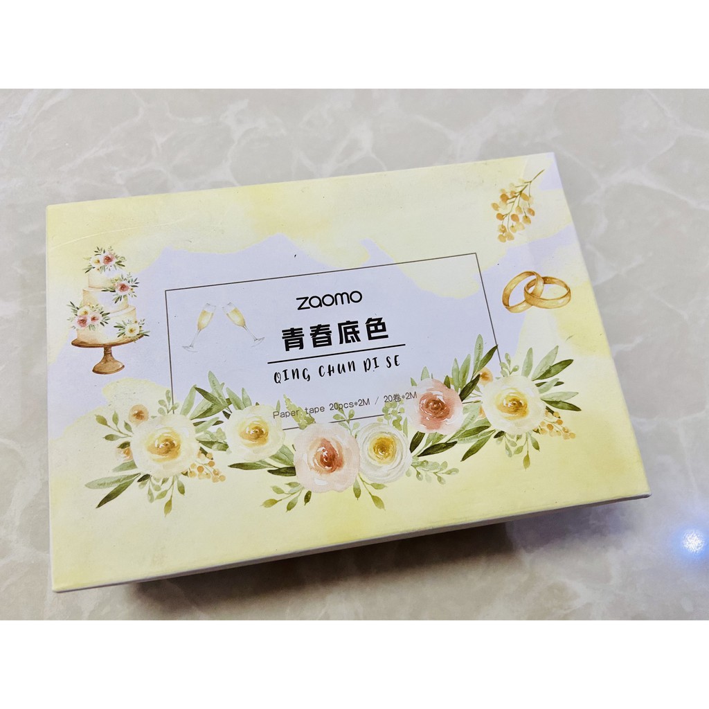 Set 20 cuộn băng keo Washi in hoạ tiết đáng yêu trang trí sổ tay