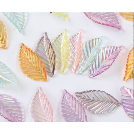Bộ 20 Chiếc Lá acrylic AB Trong Suốt Dùng Làm Đồ Thủ Công Diy