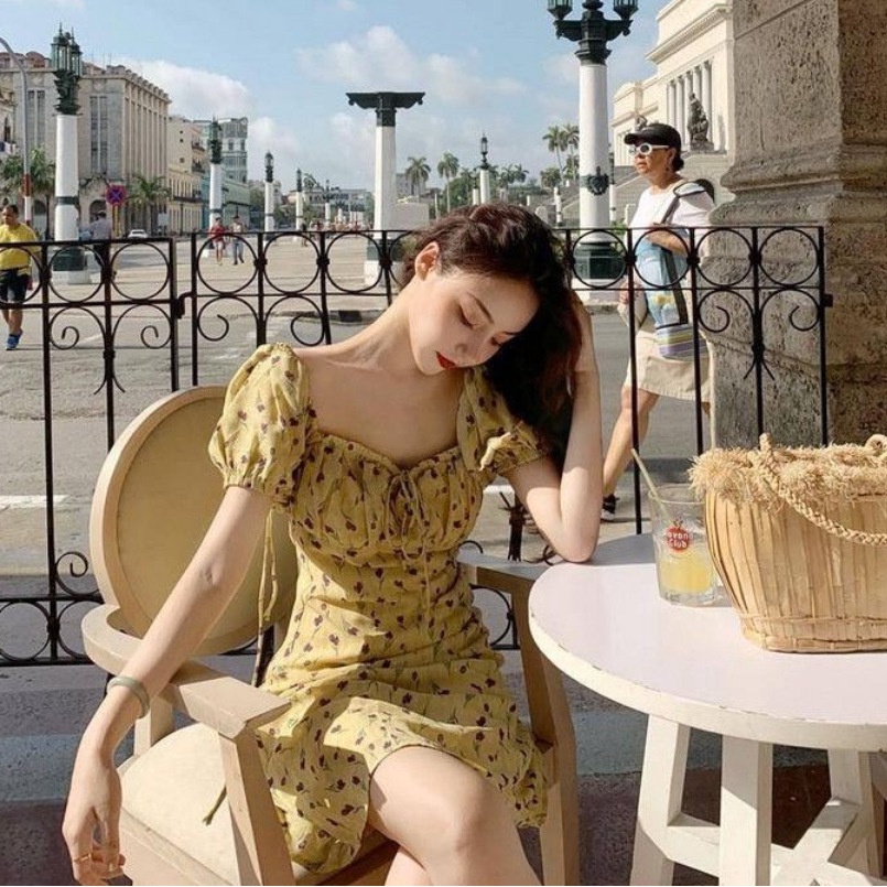 Đầm hoa ôm eo phong cách Hàn Quốc gợi cảm cho nữ