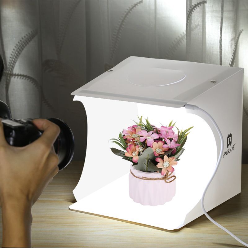 Hộp phông nền chụp ảnh sản phẩm có đèn mini 20cm có thể xếp gọn cho Studio