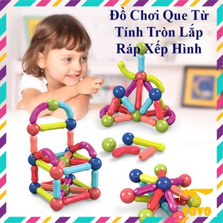 Đồ Chơi Que Từ Tính Tròn Lắp Ráp Xếp Hình Khối Xây Dựng Nam Châm SuperBee Cho Trẻ