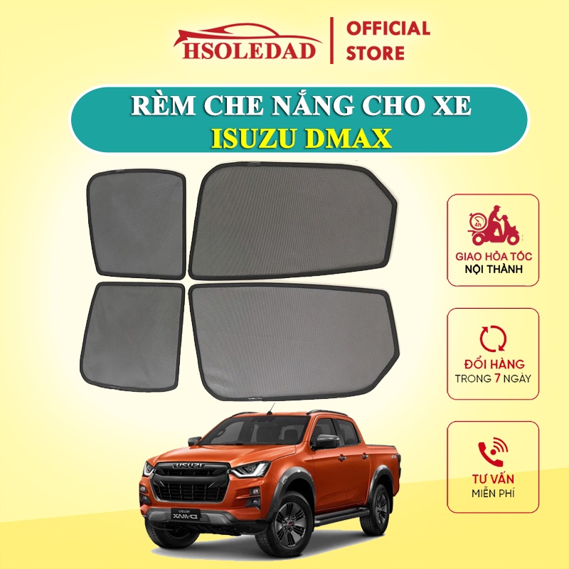 Rèm che nắng nam châm cho xe Isuzu Dmax, bộ 4 tấm cho 4 cửa, hàng loại 1 cao cấp nhất, vừa khít kính