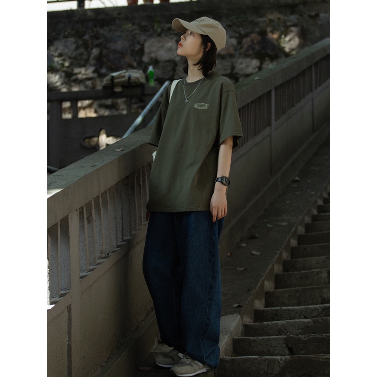 Áo Thun Tay Lỡ Logo Ngực Dáng Thụng 🦋 Áo Phông Unisex Cổ Tròn Cộc Tay 4 Màu 🦋