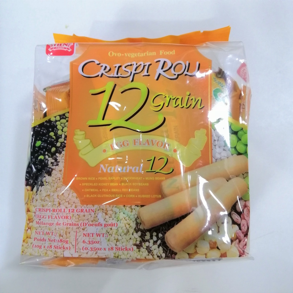 Bánh Quy Dinh Dưỡng 12 Loại Ngũ Cốc PeiTien Crispi Roll 12 Grain Vị Trứng (Gói 180g) | BigBuy360 - bigbuy360.vn