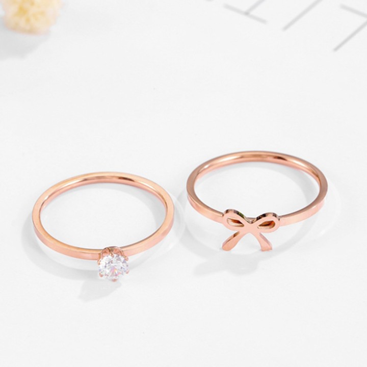 Bộ 2 Nhẫn Nữ Titan Không Đen TT 1357