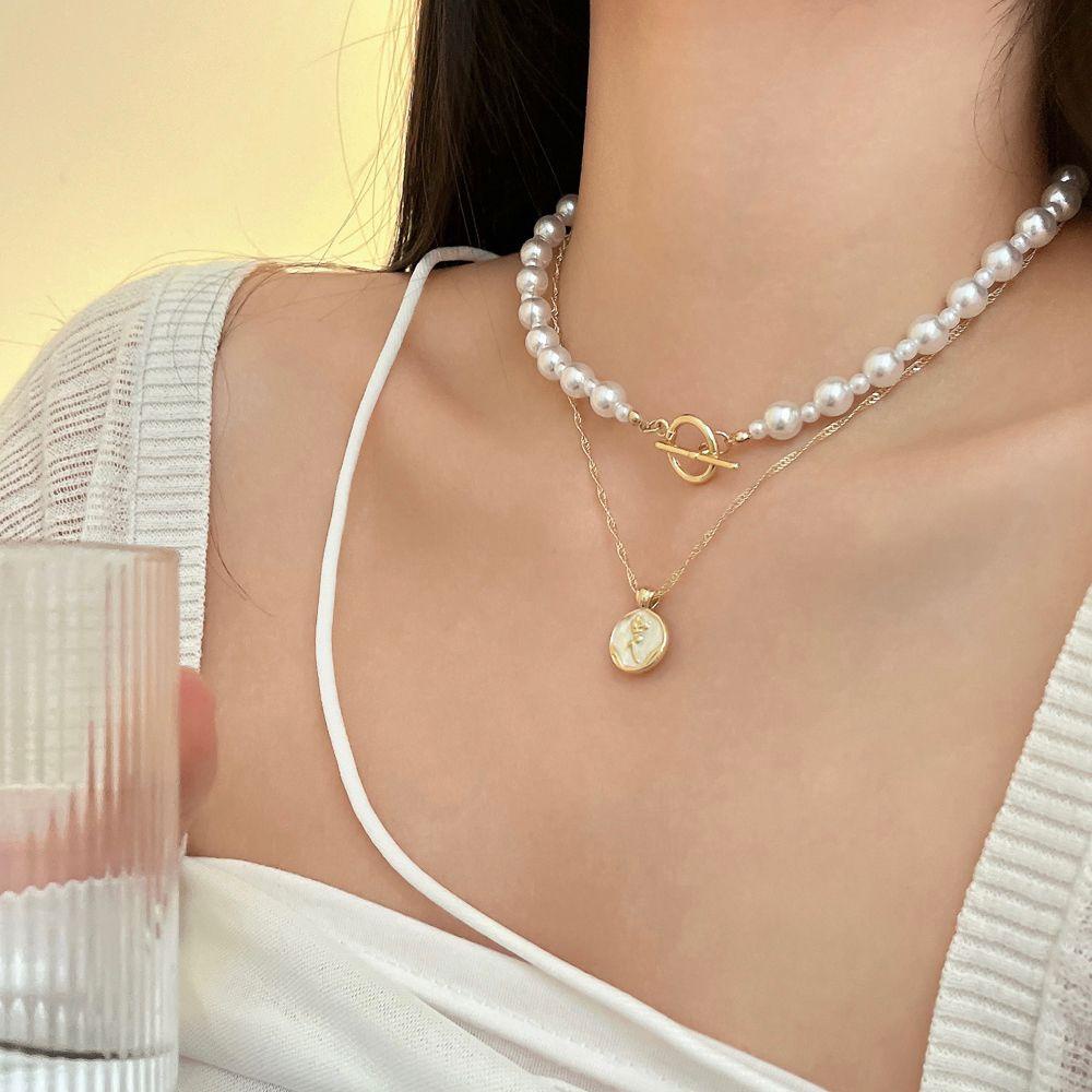 Vòng Cổ Choker Mặt Hoa Hồng Phong Cách Pháp Cổ Điển Cho Nữ