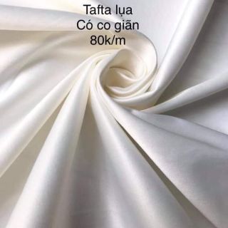 Vải tafta lụa màu kem,80k/m, khổ 1m5,mềm rũ,co giãn,sang trọng