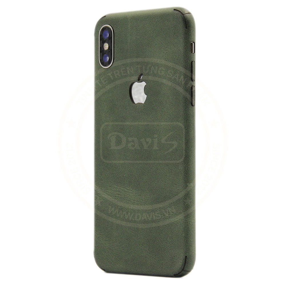 Miếng dán da dán full viền cho iphone X làm từ da thật cao cấp - Davis