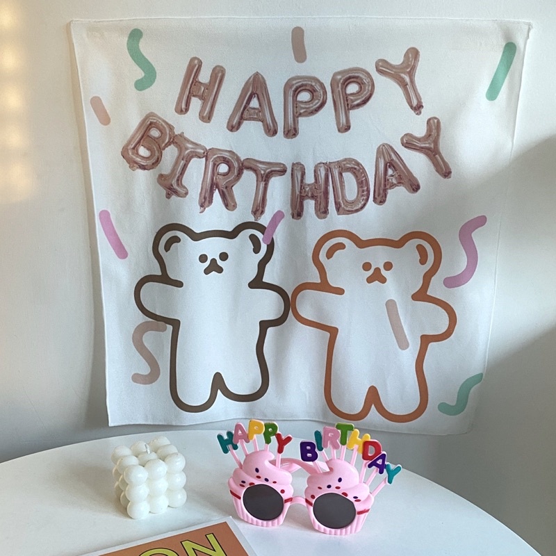 Phông Nền Happy Birthday Chất Liệu Vải Trang Trí Sinh Nhật Đáng Yêu - Yori Party
