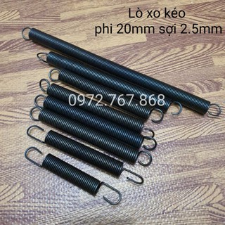 Lò xo kéo, đường kính ngoài 20mm, sợi thép 2.5mm, có móc 2 đầu