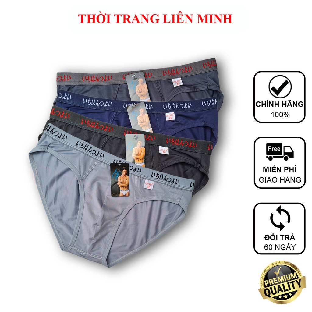 Combo 4 quần lót nam lưng Nhật thun lạnh 4 chiều co dãn và thấm hút tốt quần xì sịp tam giác đồ lót nam