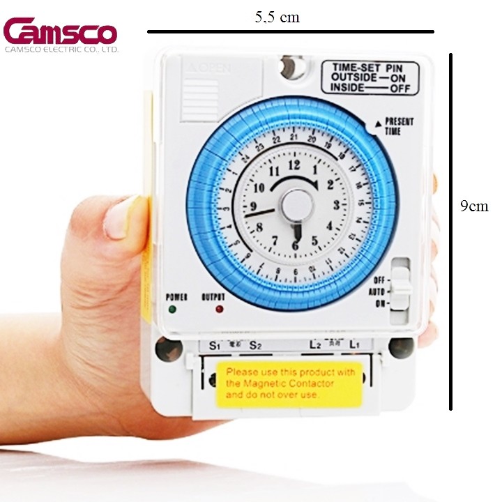 Bộ Công Tắc Hẹn Giờ Cơ Rơle Timer 24 Giờ Camsco Model TB35N Chính Hãng