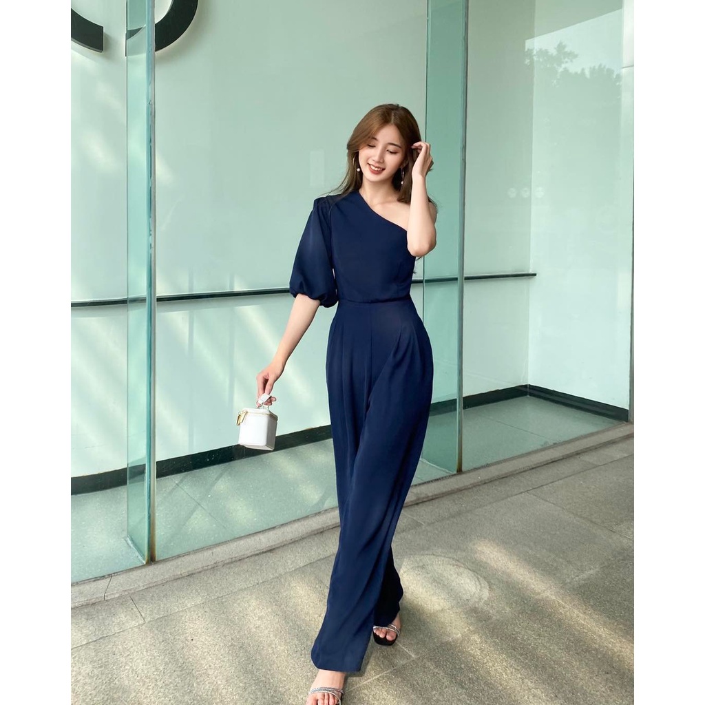 FEMEI Jumpsuit một vai tay lỡ PINK JUMP ( Navy)