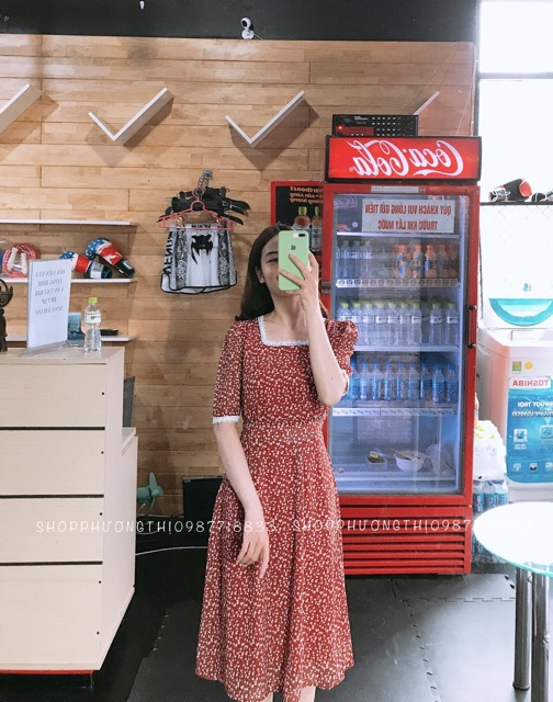 [VIDEO] Đầm hoa nhí cổ vuông ren tay ngắn - váy vintage tiểu thư | BigBuy360 - bigbuy360.vn