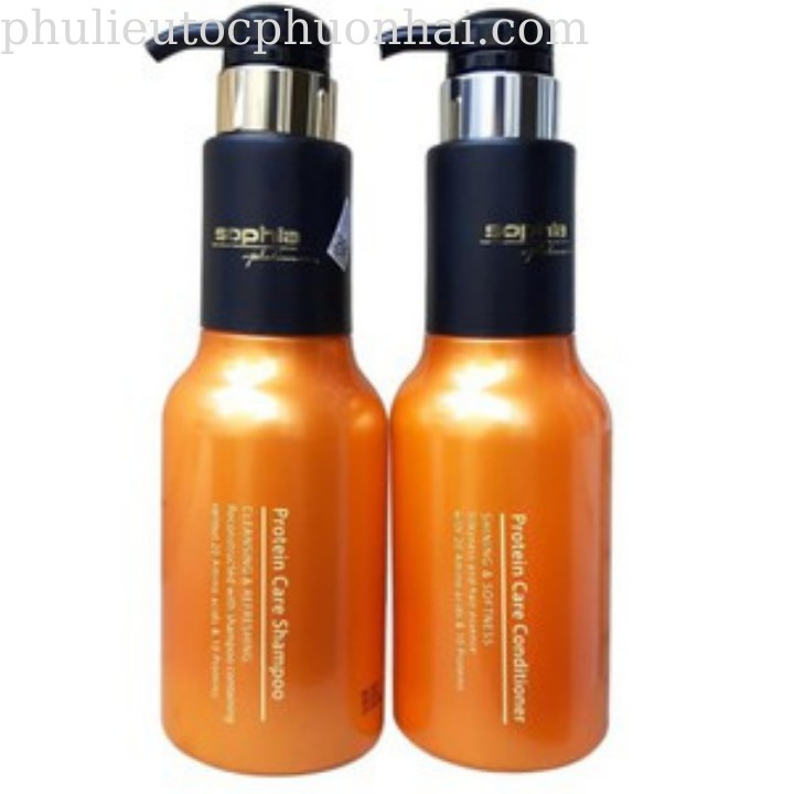 Cặp dầu gội xả siêu dưỡng tóc Protein Care Sophia Platinum Hàn Quốc 2x500ml