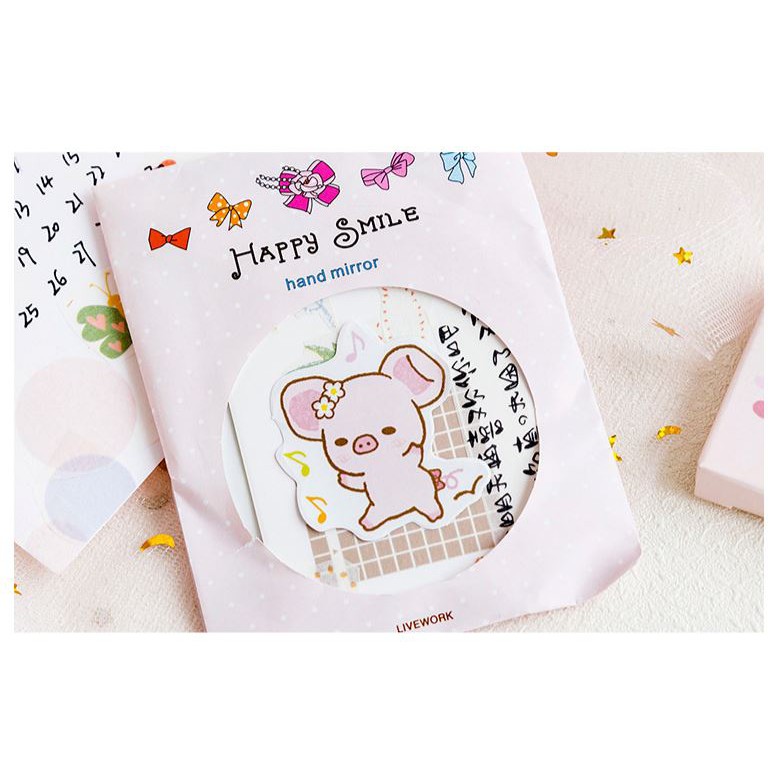 Bộ 46 Sticker Hàn Quốc hình lợn xinh dán trang trí E32