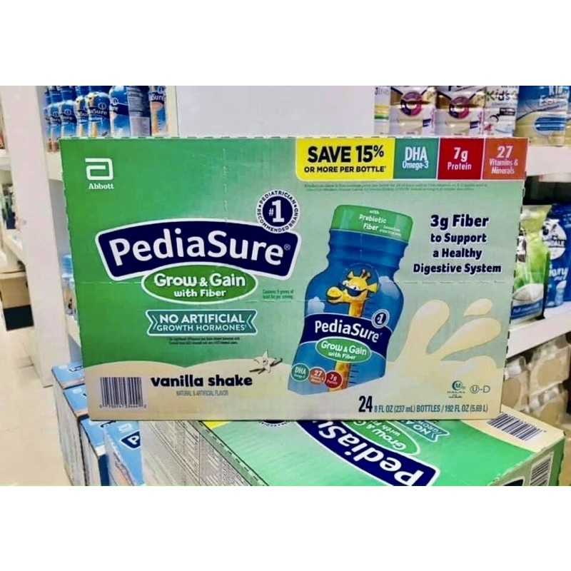 🥦🥛🍼 Thùng 24 chai Sữa nước Pediasure bổ sung chất Xơ cho bé PEDIASURE Grow & Grain with FIBER  của MỸ🥬🍼🥛