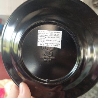 Combo 10 Dĩa lót chén Melamine kiểu vân đá, đen (DC 66)