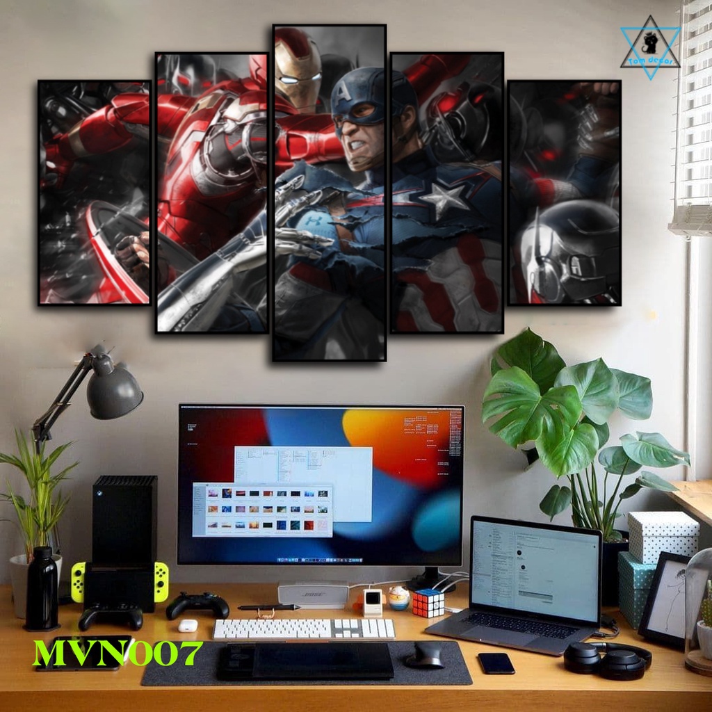 Tranh dán tường marvel iroman - nhựa formex dán tường - tranh phòng game