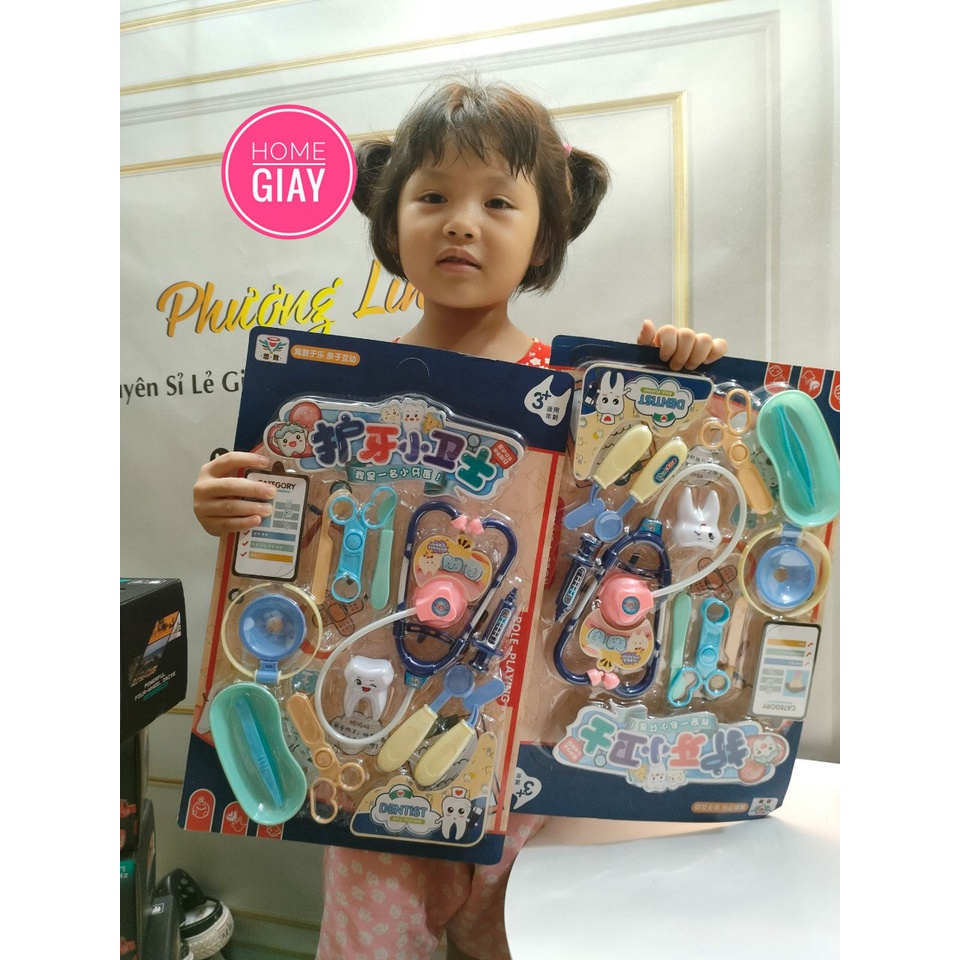 Đồ chơi bác sĩ trẻ em hộp y tế y tá tiêm ống nghe dụng cụ cho bé 2 - 6 tuổi shop home giay