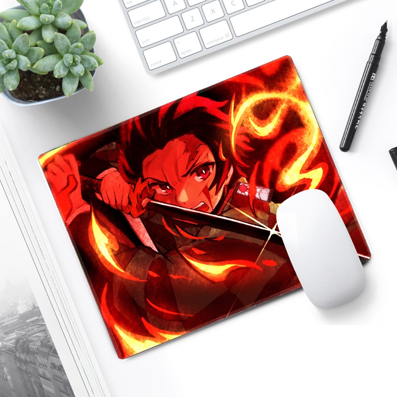 Miếng Lót Chuột In Họa Tiết Anime Demon Slayer: Kimetsu No Yaiba Cho Máy Tính Tanjirou Nezuko