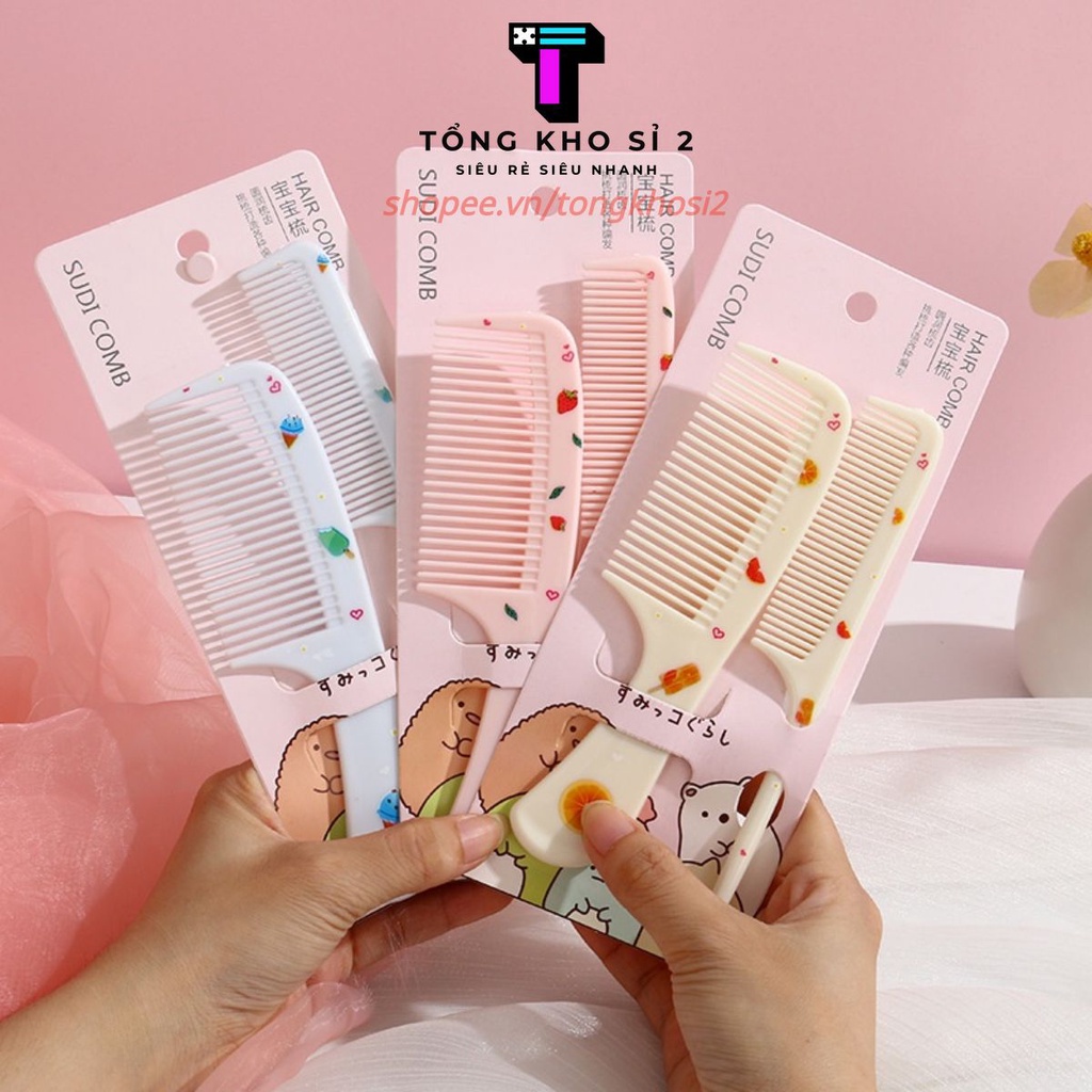 Set 2 lược chải tóc dễ thương