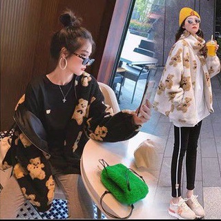 Sỉ Áo khoác dạ xù đỏ tai gấu Noel Tết siêu đẹp