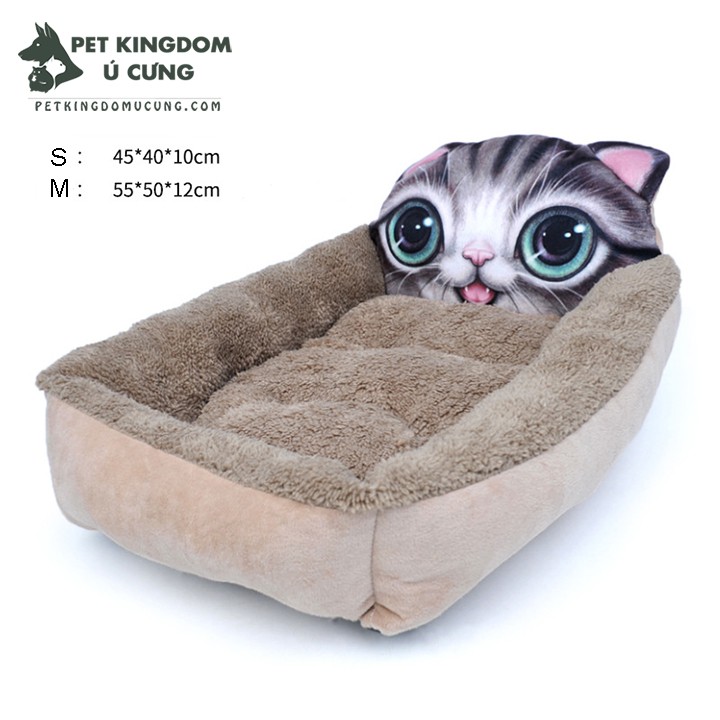 Đệm ngủ chó mèo vuông 3D