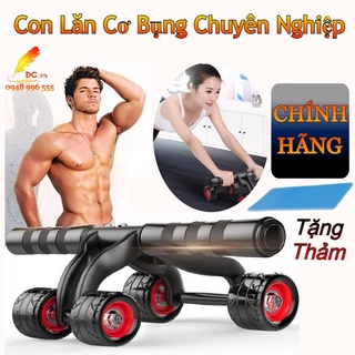 Con Lăn Tập Bụng Cao Cấp Gym Roller Gym 4 Bánh Con Lăn Tập Cơ Bụng , Chân , Tay , Vai , Eo Chuyên Nghiệp Tặng Kèm Thảm -