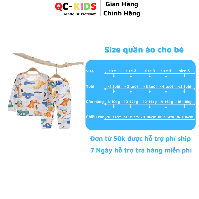 Bộ quần áo dài tay trẻ em in nhiều hình chibi đáng yêu chất liệu cotton giấy và thông hơi cho bé trai và gái 3-15kg