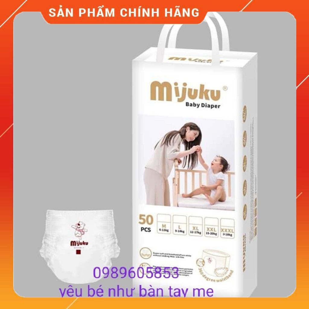 Tã quần Mijuku cao cấp  1miếng dùng thử M/L/XL/XXL