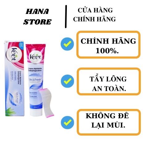 Kem Tẩy Lông Veet Kem Tẩy Lông Chính Hãng PHÁP Mỹ Phẩm Hana An Toàn Sử Dụng 100ML