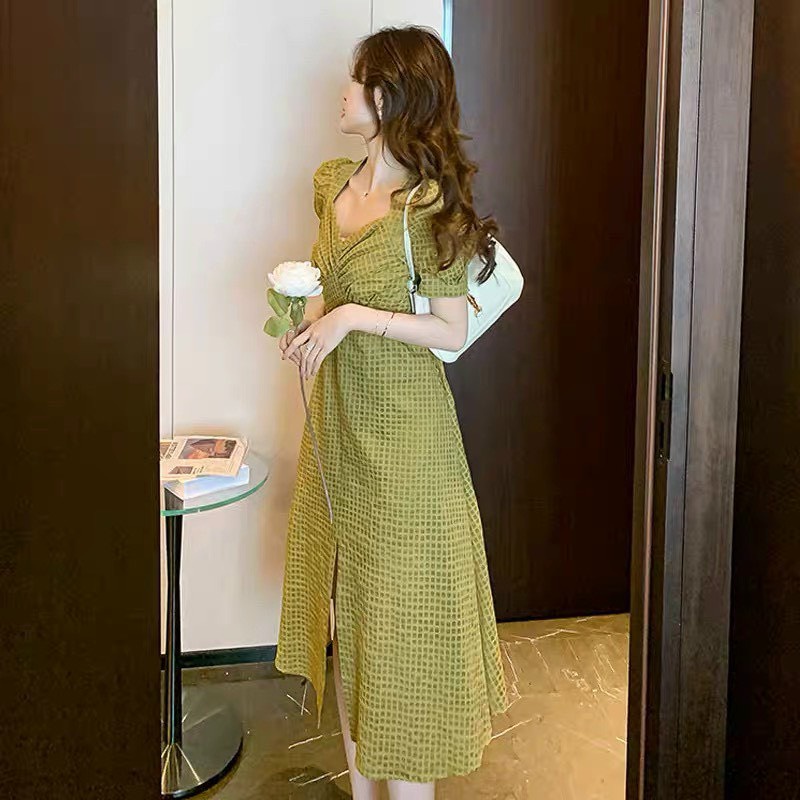 ĐẦM MIDI XỐP CHÉO NGỰC XẺ TÀ - 3 MÀU