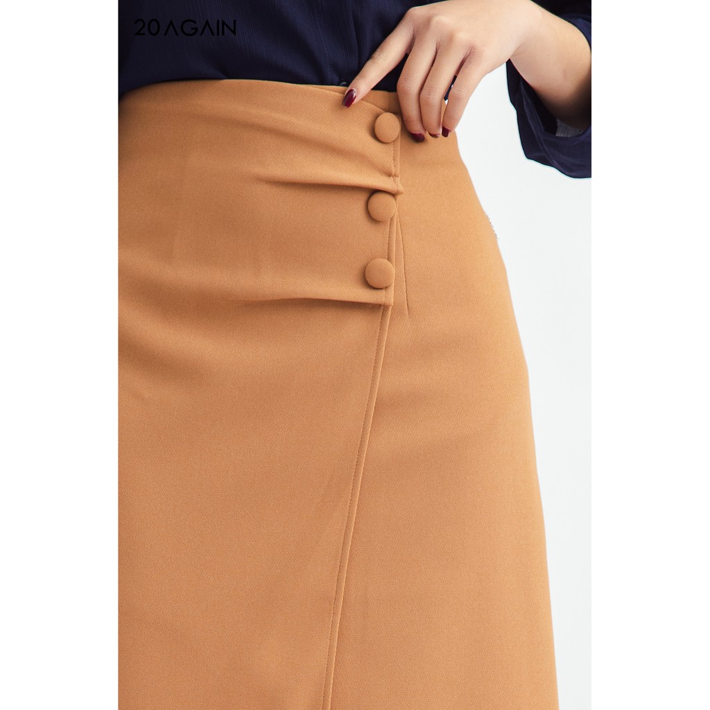 Chân váy midi vạt chồng 3 cúc - 20AGAIN - JDA0943 | BigBuy360 - bigbuy360.vn