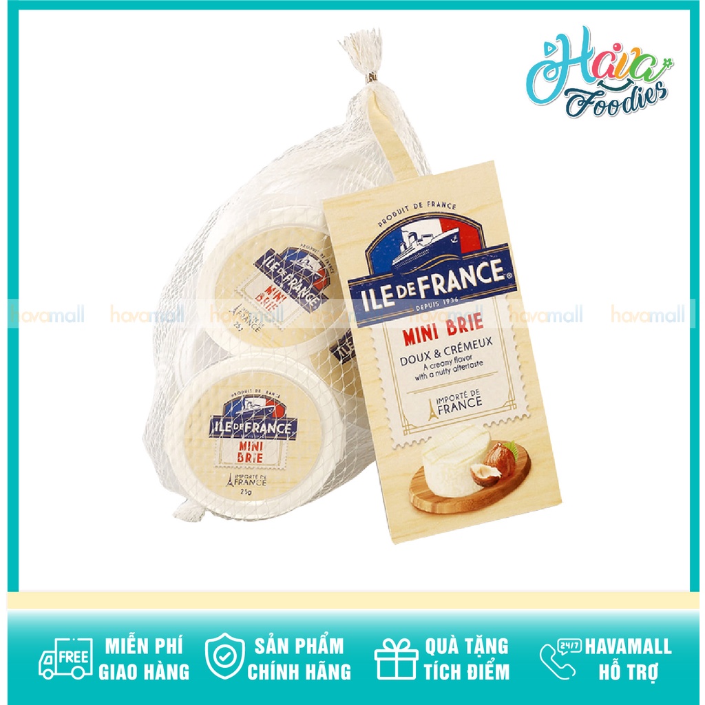 Phô Mai Ile De France Brie Hộp Mini 25gr x 5 Hộp